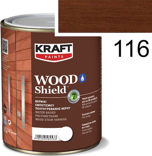 Kraft Wood Shield Βερνίκι Εμποτισμού Πολυουρεθάνης 116 Τικ Σατινέ 750ml