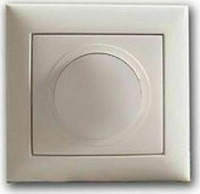 Multi Χωνευτός Διακόπτης Dimmer με Πλαίσιο Κλασικός Περιστροφικός 1000W σε Μπεζ Χρώμα