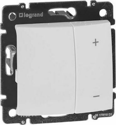 Legrand Valena Χωνευτός Διακόπτης Dimmer χωρίς Πλαίσιο Απλός Μπουτόν 600W σε Λευκό Χρώμα