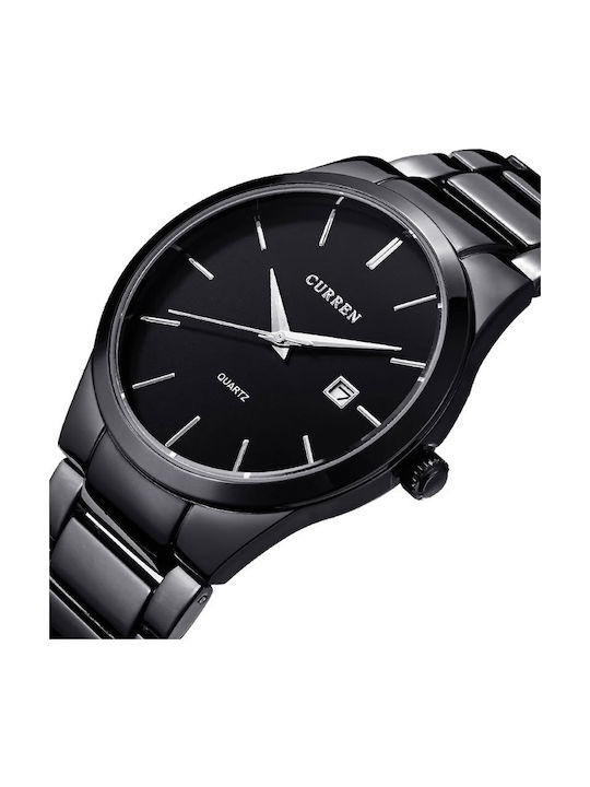 Curren Herrenuhr 40mm Batterie mit Schwarz Metallarmband