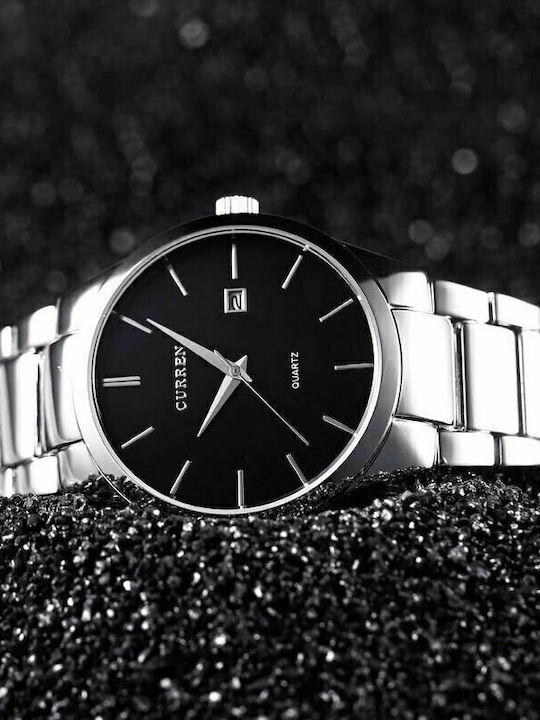 Curren Herrenuhr 40mm Batterie mit Metallarmband Silver / Black