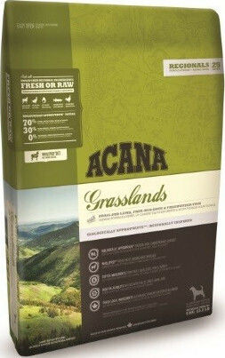 Acana Grasslands 11.4кг Суха Храна за Кучета без Зърнени храни и Глутен с Агнешко и Птици