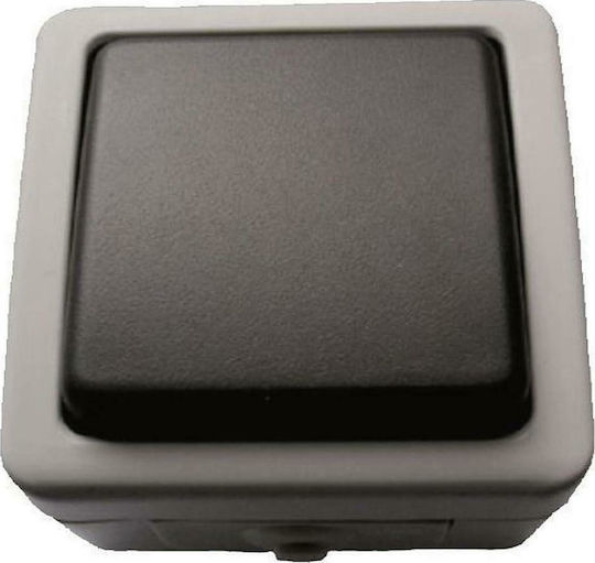 Eurolamp Complete Wall Push Bell Button with Frame Gray 147-12236