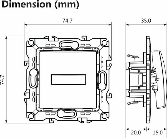 Aca Front Plate Wall Push Bell Button without Frame White 1000112101