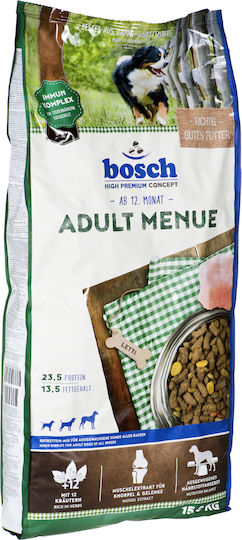 Bosch Petfood Concepts Adult Menue 15kg Dry Food Gluten-Free for Adult Dogs with Poultry