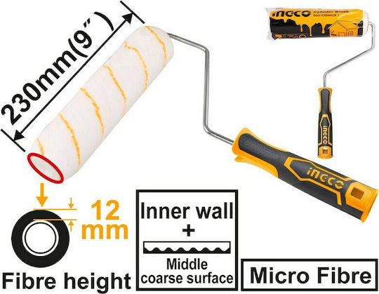 Ingco Ρολό Βαφής Τηλεσκοπικό 23cm με Διάμετρο 12mm