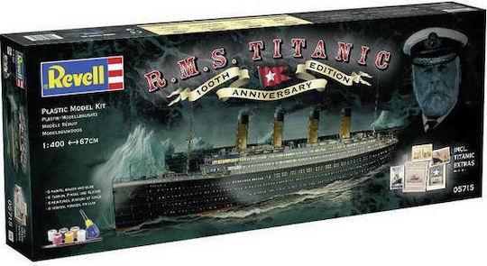 Revell 100 Years Titanic Figurină de Modelism Nava 262 Piese la Scară 1:400 cu Lipici și Culori 67cm.