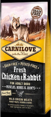 Carnilove Fresh Chicken & Rabbit 12kg Trockenfutter ohne Getreide für erwachsene Hunde mit Huhn und Kaninchen