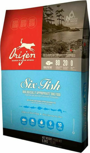 Orijen Six Fish 11.4kg Dry Food Grain-Free & Gluten-Free for Adult Dogs with Fish