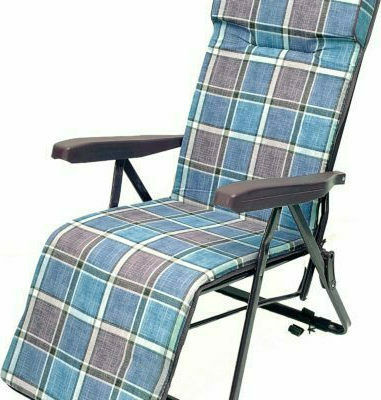 Campus Lounger-Armchair Beach with Recline Multiple Slots Blue