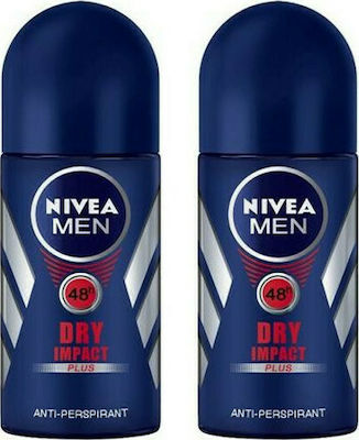 Nivea Men Dry Impact Anti-perspirant Αποσμητικό 48h σε Roll-On 2x50ml