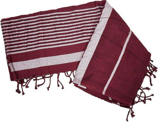 Chios Hellas 35117 Beach Towel Pareo Red with Fringes 170x90cm.