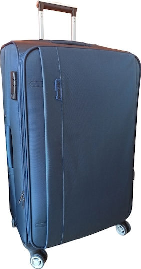 Forecast 3678 Large Travel Suitcase Fabric Blue with 4 Wheels Height 78cm