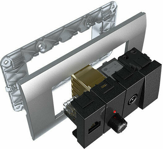 Aca Modys Switch Frame 2 Positions Horizontal Installation in Silver Color 10101433119