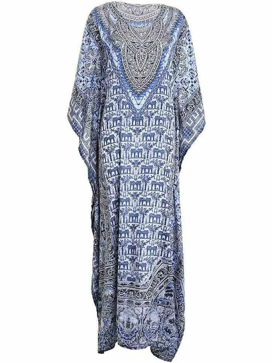 Ble Resort Collection Feminin Lung Caftan de Plajă Albastru