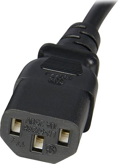 StarTech IEC C14 - IEC C13 Cable 1m Μαύρο PXT1001M
