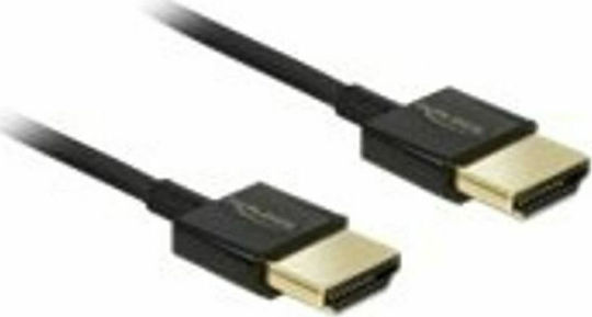 DeLock HDMI 1.4 High Speed 1080p 120Hz Cable HDMI male - HDMI male 0.25m Μαύρο