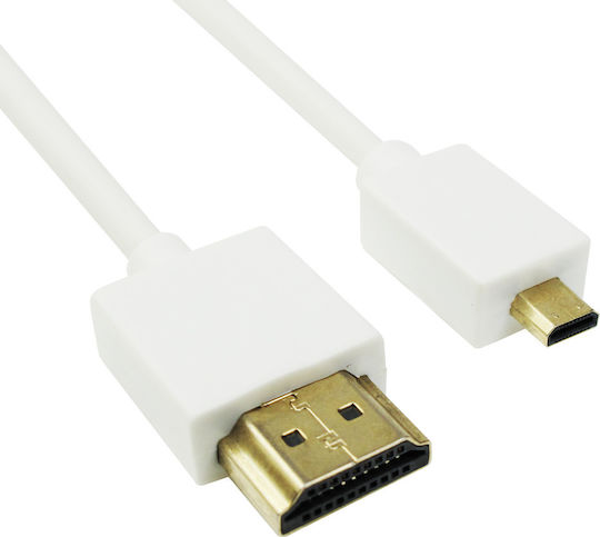 Male Male Micro HDMI Cable HDMI Male - Micro HDMI Male 1.5m White