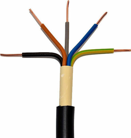 Eurolamp Power Cord Type NYY With Cable Properties 5x6mm² In Black Colour 1m