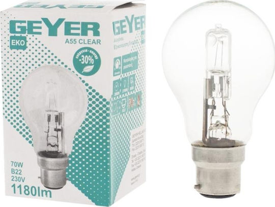 Geyer Halogen Lamp for Socket B22 with Power 70W 230V