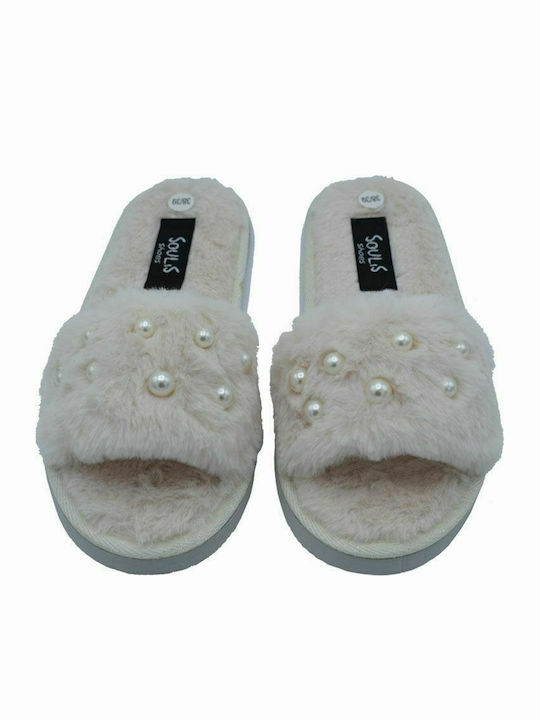 Sorossy Women's Slipper with Fur In Gray Colour