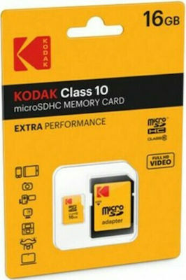 Kodak Extra Performance microSDHC 16GB Clasa 10 cu adaptor