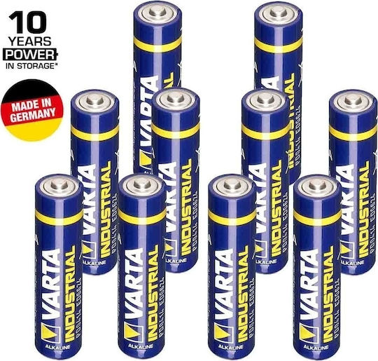 Varta 10 Pack Alkaline Batteries AAA Industrial 1.5V