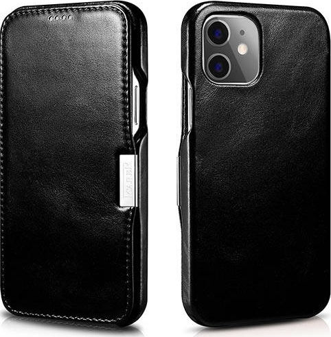 iCarer Vintage Series Book Δερμάτινο / Δερματίνης Μαύρο (iPhone 12 / 12 Pro)
