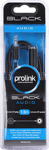 Prolink Καλώδιο Ήχου 3.5mm male - 3.5mm female Μαύρο 5m PB106-0500