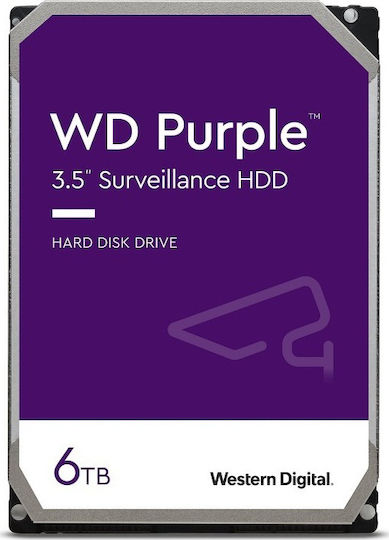 Western Digital Purple Surveillance 6TB HDD Hard Drive 3.5" SATA III 5700rpm with 128MB Cache for Recorder WD62PURZ