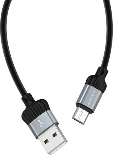 Borofone Regular USB 2.0 to micro USB Cable Μαύρο 1m (BX28)