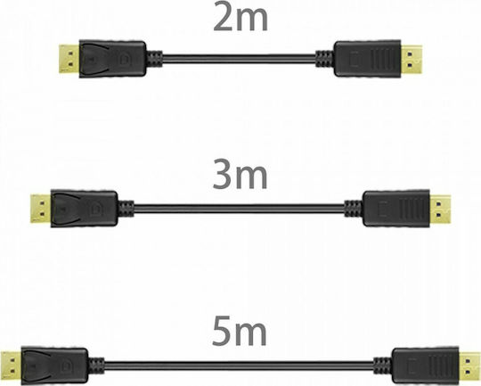 Unitek Cable DisplayPort male - DisplayPort male 3m Μαύρο (Y-C609BK)