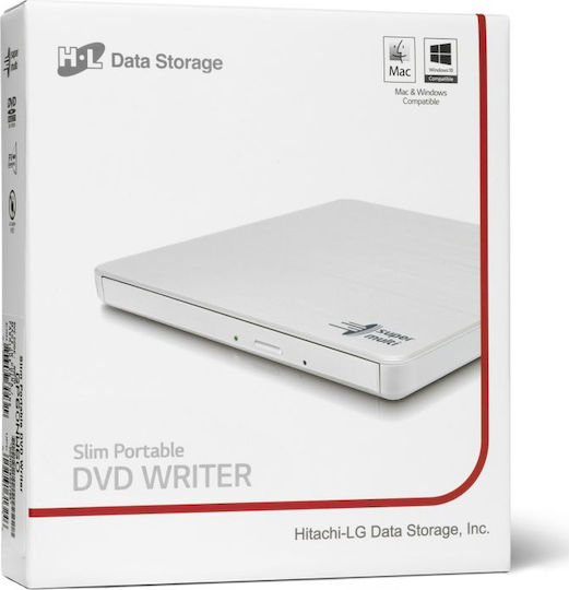 Hitachi-LG Data Storage GP60 Extern Unitate optică Înregistrare/Citire DVD/CD pentru Laptop / Desktop Alb