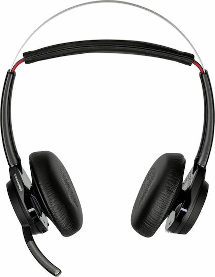 Voyager Focus UC Безжични На ушите Мултимедийни слушалки с микрофон и връзка Bluetooth / USB-A в Черен цвят