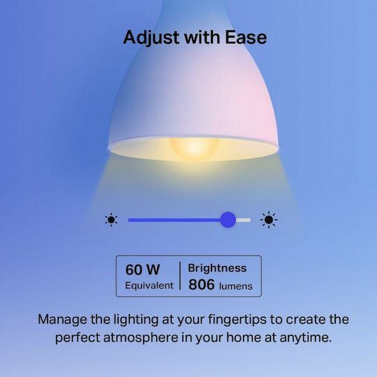 TP-LINK Tapo L530E Smart LED Bulb 8.7W for Socket E27 RGBW 806lm Dimmable v1