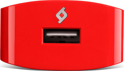 TTEC Φορτιστής με Θύρα USB-A και Καλώδιο micro USB 10W Κόκκινος (SpeedCharger)