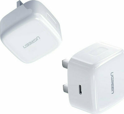 Ugreen Φορτιστής Χωρίς Καλώδιο με Θύρα USB-C 20W Power Delivery / Quick Charge 4+ Λευκός (CD137)