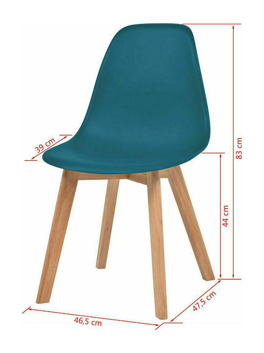 Kitchen Polypropylene Chair Turquoise 46.5x47.5x83cm 2pcs
