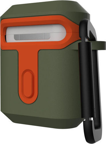 UAG Standard Issue Hard Case Plastic with Hook in Orange color for Apple AirPods 1 / AirPods 2