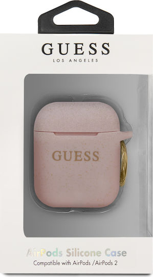 Guess Silicone Case Case Silicone with Hook Light Pink for Apple AirPods 1 / AirPods 2