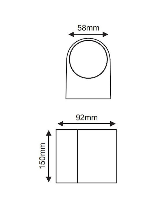 Aca Σκούρο 2 Wasserdicht Wandmontiertes Spotlicht für den Außenbereich IP65 GU10 Gray