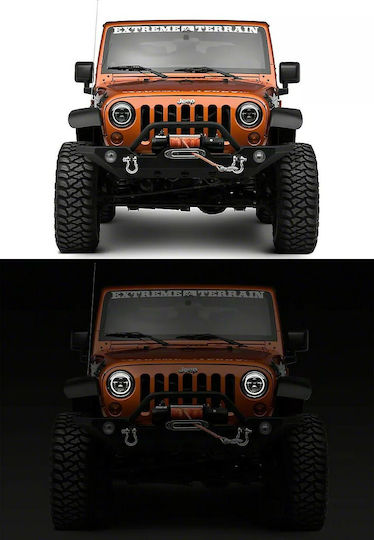 GloboStar Flash Led 12V for Jeep Wrangler 7'' Orange and Cool White 2pcs