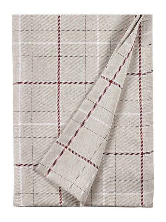 Kentia Criss Polyester Checkered Tablecloth Μπεζ 140x140cm