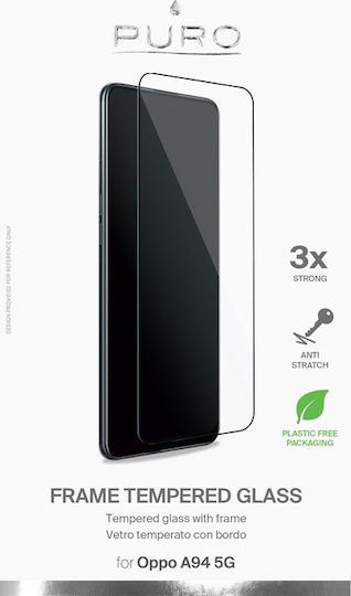Puro Full Face Tempered Glass Μαύρο (Oppo A94 5 G)