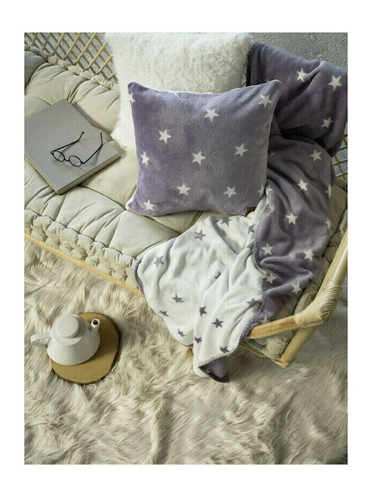 Nima Stilla Κουβέρτα Fleece Καναπέ 130x170εκ. Γκρι