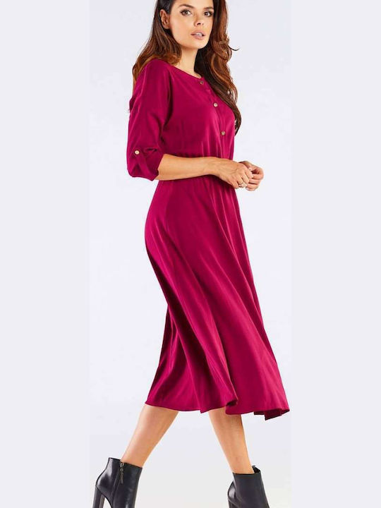 Awama Midi Kleid Rot