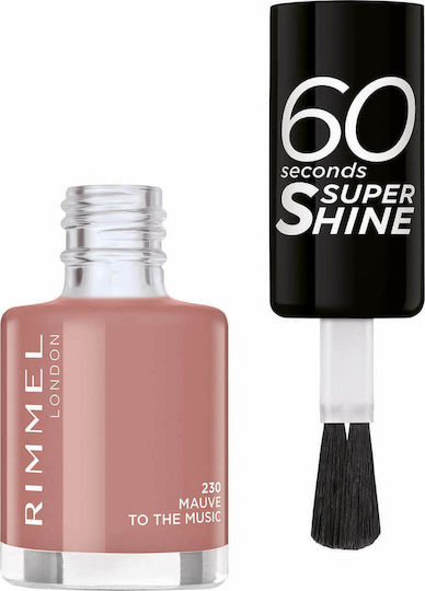 Rimmel 60 Seconds Super Shine Polish Лак за Нокти Бързо съхнещо 230 Мавруд за музиката 8мл