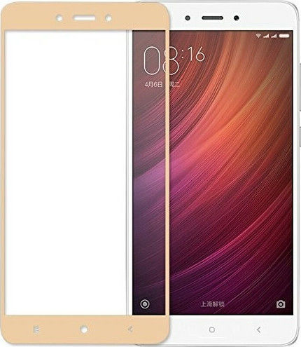 Full Face Tempered Glass Gold (Redmi Note 4/Note 4X)