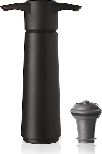 Vacu Vin Black Wine Accessories Set with Waiter's Corkscrew Ice Cube Tray Pump Stopper and Wine Pourer 5 Pieces
