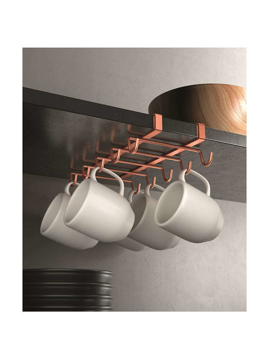 Metaltex My Mug Mug Stand Metallic in Rose Gold Colour 6x28x6cm